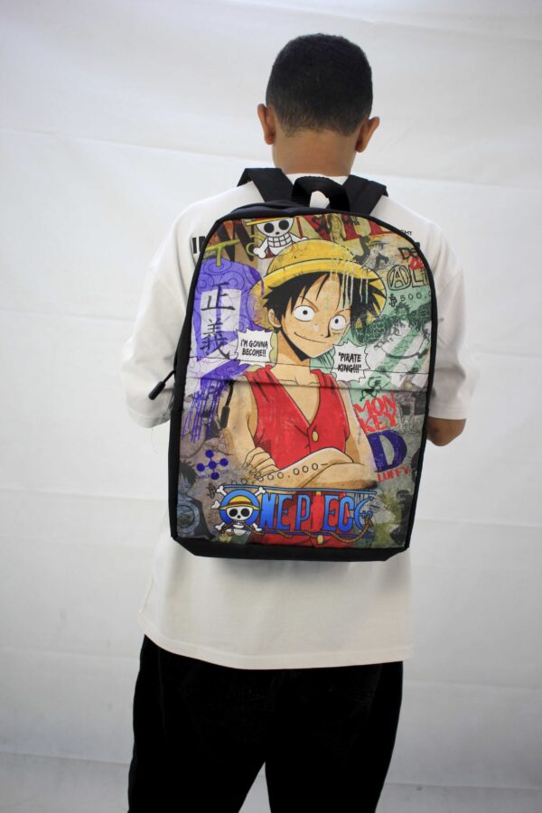 Luffy  Backpack | Black Rucksack with Adjustable Straps | Practical & Organised Luggage Sports School Bag | Anime Game Series Movie - Image 3