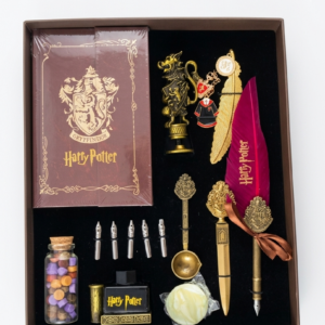 Harry Potter Calligraphy Pen Set with Notes and Gryffindor House Stamps